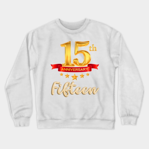 Letter Number 15 fifteen birthday Crewneck Sweatshirt by khider